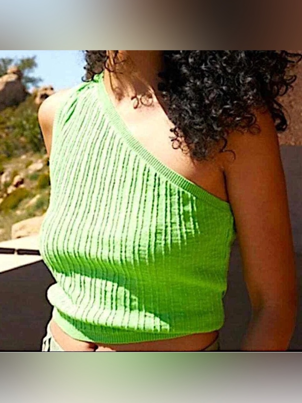 Free People "Beach Mary" one-shoulder sleeveless sweater